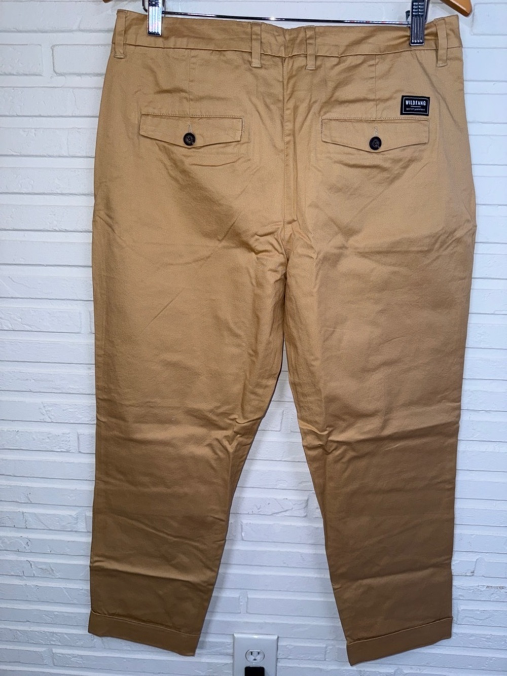Wildfang Camel Khaki Straight-Leg The Essential Trousers , Women’s Size 12 - Picture 5 of 7